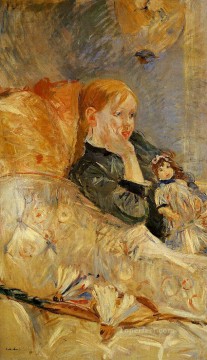 Berthe Morisot Painting - Little Girl with a Doll Berthe Morisot